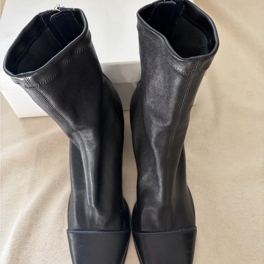 Nomasei Black Leather Heeled Boots - Picture 3 of 5